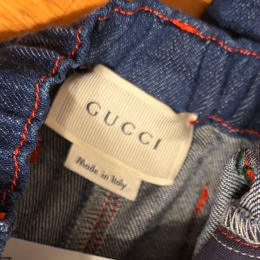 Gucci Navy Denim Jeans with Red Rose Embroidery - Picture 10 of 10